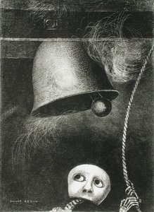 En mask låter dödsstöten. Serie: For Edgar Poe, 1882 av Odilon Redon
