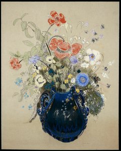 En vas med blå blommor, c.1905-08 av Odilon Redon