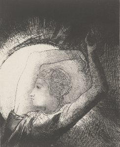 En kvinna klädd av solen, 1899 (tryck) av Odilon Redon