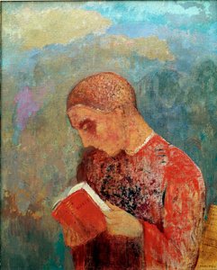 Alsace eller, munk som läser, ca 1914 (olja på duk) av Odilon Redon
