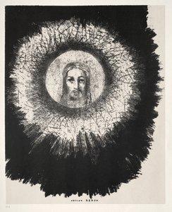 Och på själva skivan av solen skiner Jesu Kristi ansikte av Odilon Redon