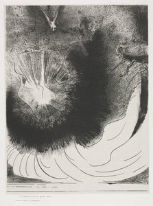 Och där föll en stor stjärna från himlen, som brinner som en lampa av Odilon Redon