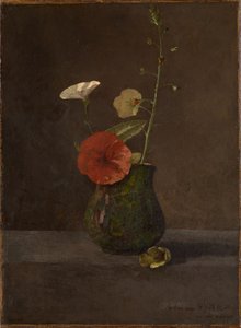Blomsterstilleben i en grön kanna av Odilon Redon