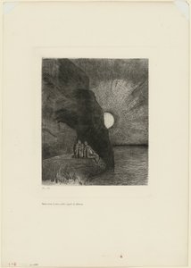 Oavbrutet vid min sida rör sig demonen, plansch 7 ur Charles Baudelaires Ondskans blommor av Odilon Redon