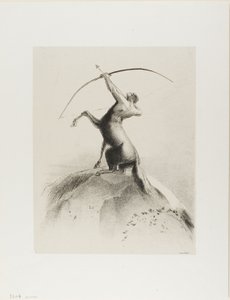 Kentaur som siktar på molnen av Odilon Redon
