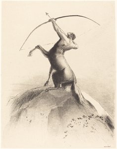 Kentaur siktar på molnen av Odilon Redon
