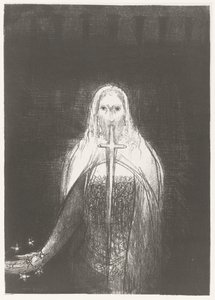 Christus lägger stjärnor i handen Och han hade sju stjärnor i sin högra hand, och ur hans mun gick ett skarpt tveeggat svärd Apocalypse of Saint John (serietitel) Openbaring van Johannes (serietitel) av Odilon Redon