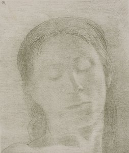 Slutna ögon, 1890 av Odilon Redon