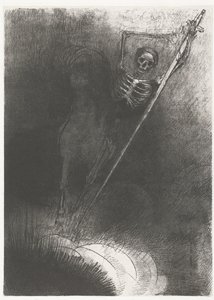 De Dood te paard ...och den som klättrade på den hette Döden (titel på föremålet) Apocalypse of Saint John (serietitel) Openbaring van Johannes (serietitel) av Odilon Redon