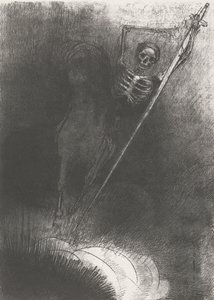 Döden på en häst, 1899 (tryck) av Odilon Redon
