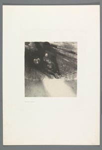 Des larves si hideuses La Maison Hautée, 6 litografier omslagstitelsidan The Haunted House, La Maison Hantée, illustrationer till text av Bulwer-Lytton, översatt till franska av René Philipon, (serietitel) av Odilon Redon