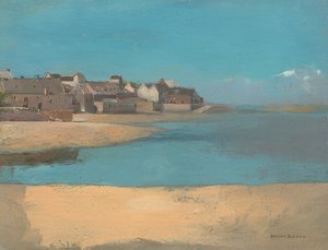 Kustby, Bretagne. Omkring 1880 av Odilon Redon