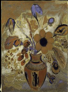 Etruskisk vas med blommor av Odilon Redon