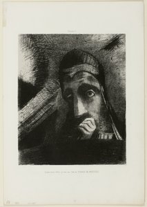 Mysteriets ansikte (I min dröm såg jag i himlen a FACE OF MYSTERY), skylt 1 från Homage to Goya av Odilon Redon