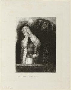 Kvinnlig helgon och tistel av Odilon Redon