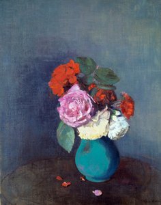 Blommor Bukett nejlikor. Målning av Odilon Redon (1840-1916) 1900 sön. 0,46x0,38 m Lyon, Musee des Beaux Arts - Blommor - Bukett nejlikor. Målning av Odilon Redon (1840-1916) av Odilon Redon