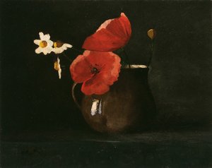Blommor: Vallmo och tusenskönor, ca. 1867. av Odilon Redon