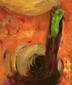 Grön död, ca 1905 av Odilon Redon