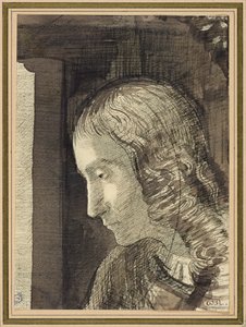Huvud åt vänster av Odilon Redon