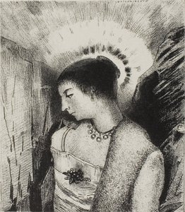 Här är den goda gudinnan, bergens Idaean Mother, skylt 15 av 24 av Odilon Redon
