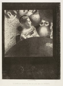 In the Spheres (The Breath Who Leads Living Creatures is also in the Spheres), tallrik fem från To Edgar Poe av Odilon Redon