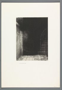 Je vis une lueur large et pale La Maison Hautée, 6 litografier omslagstitelsidan Het Haunted House, La Maison Hantée, illustrationer med text av Bulwer-Lytton, översatt till franska av René Philipon, (serietitel) av Odilon Redon