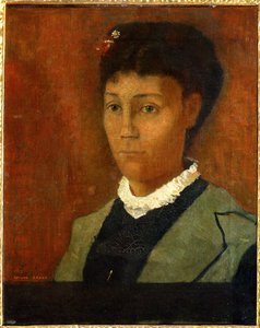 Mme Odilon Redon, född Camille Falte (målning på duk) av Odilon Redon