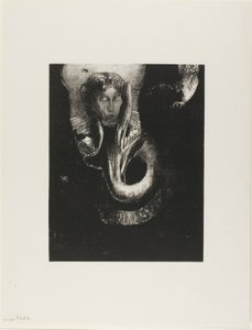 Oannes: "Jag, det första medvetandet i kaos, reste mig från avgrunden för att härda materia, för att bestämma former," plattan 14 från The Temptation of Saint Anthony (3:e serien) av Odilon Redon