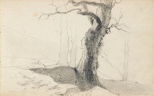 Sida från en skissbok, "Baskien" av Odilon Redon