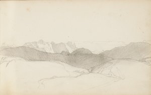 Sida från en skissbok, "Baskien", 1862-63 av Odilon Redon