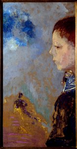 Porträtt av Ari Redon (1889-1972) på marinpasset (konstnärens son). Målning av Odilon Redon (1840-1916) av Odilon Redon