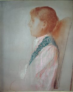 Porträtt av Madame Odilon Redon - Pastell av Odilon Redon