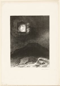 Precarious Glimmering, a Head Suspended from Infinity, plåt 3 av 6 av Odilon Redon