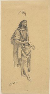 Sankt Johannes Döparen, med skiss av huvud av Odilon Redon