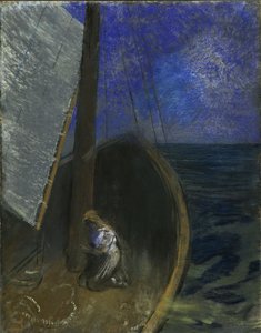 Helig kvinna i en båt av Odilon Redon
