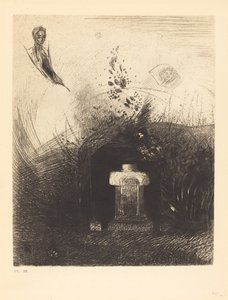 Om en nära mörk natt en god kristen, av välgörenhet, bakom någon gammal ruin, begraver din välvda kropp av Odilon Redon