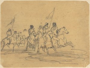 Skiss till Redons första etsning, The Ford (M. 2) av Odilon Redon