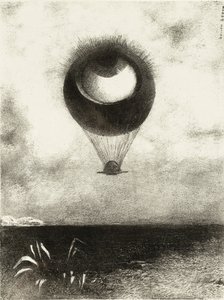 Ögat, som en konstig ballong, stiger mot oändligheten. Serie: For Edgar Poe, 1882 av Odilon Redon