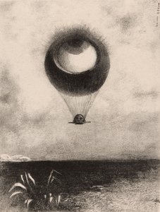 The Eye, Like a Strange Balloon Moves Towards Infinity, tallrik ett från To Edgar Poe av Odilon Redon