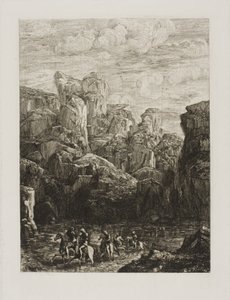 Forden: Landskap med ryttare av Odilon Redon