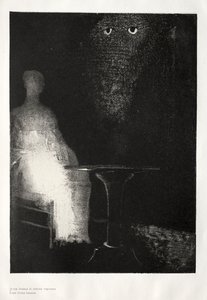 The Haunted House: Jag fortsatte att stirra på stolen och trodde att jag såg en blekblå..., 1896. av Odilon Redon