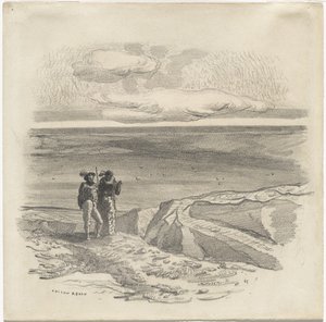 Två gestalter i ett landskap av Odilon Redon