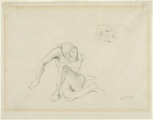 Två groteska figurer av Odilon Redon