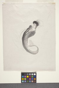 Utan titel (litografi på kinesiskt papper) av Odilon Redon