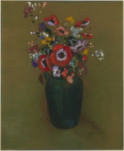 Vas med blommor av Odilon Redon