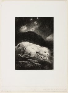 When Life Was Awakening in the Depths of Obscure Matter, tallrik 1 av 8 från "Les Origines" av Odilon Redon