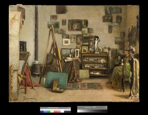 Besök på målarstudien, 1865-75