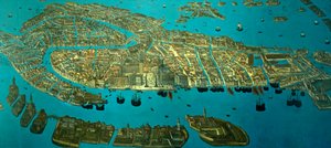 Plan över Venedig (akvarell på papper)