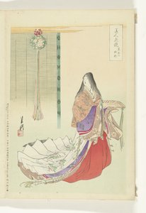 Heian vaktmästare Jämförelser mellan skönheter och blommor (serietitel) Bijin hana kurabe (serietitel på objekt) av Ogata Gekko