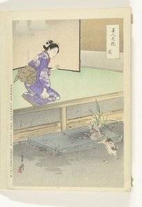 Orkide Sprang (titel på objekt) Jämförelser mellan skönheter och blommor (serietitel) Bijin hana kurabe (serietitel på objekt) av Ogata Gekko